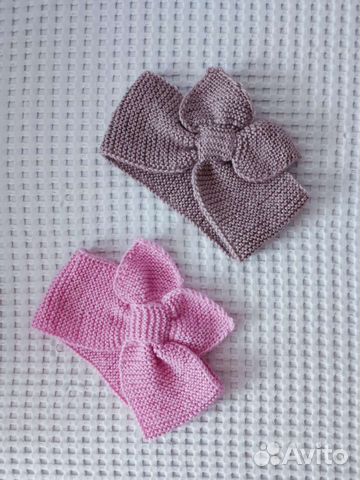 Повязка на голову вязаная детская 