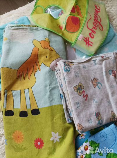 Детское постельное бельё 3 комплекта балдахин слюн