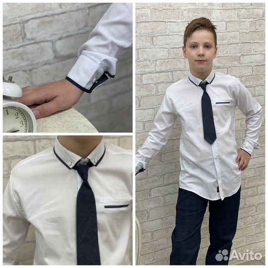 Белые рубашки большой выбор новые 116-164