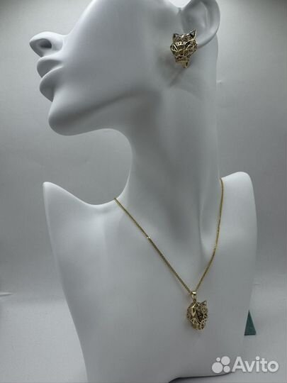 Золотой комплект Cartier пантера 585