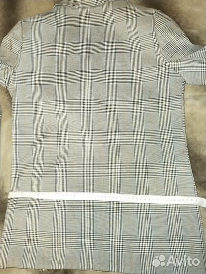 Пиджак женский прямой двубортный принт гленчек