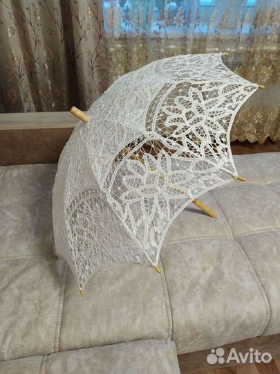 Зонты белые кружевные, свадебные для фотосессий