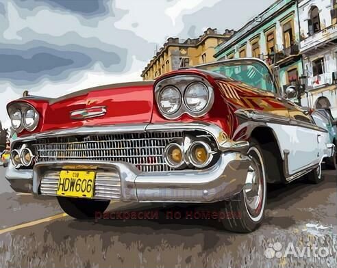 Картина по номерам 40x50 Красивый старинный автомо