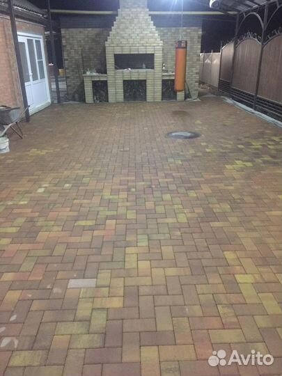 Укладка тротуарной плитки под виброплиту