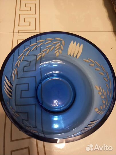 Конфетница цветное стекло СССР