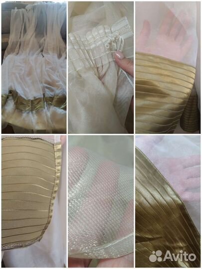 Тюль,гардина с тканевой вставкой. размер 3.10/5.90
