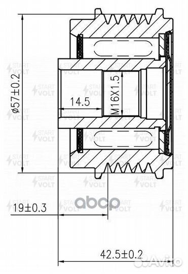 Шкив генератора KIA soul 09- SGP0811 startvolt