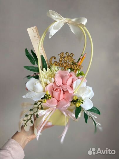 Букет из мыльных цветов, подарок учителю