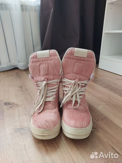 Rick Owens Pink Pony Fur Geobaskets