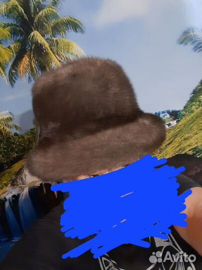 Шапка- шляпка норковая