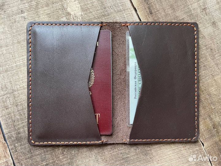 Обложка на паспорт натуральная кожа ручной работы