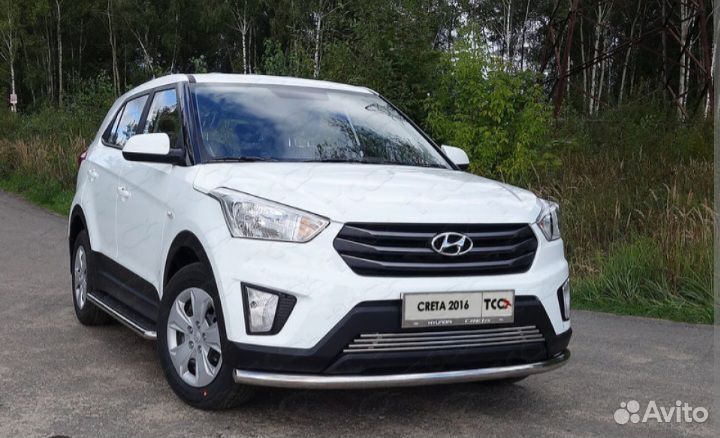 Защита переднего бампера Хендай Крета