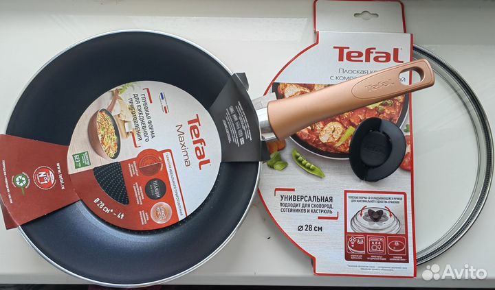 Новая сковорода tefal с крышкой