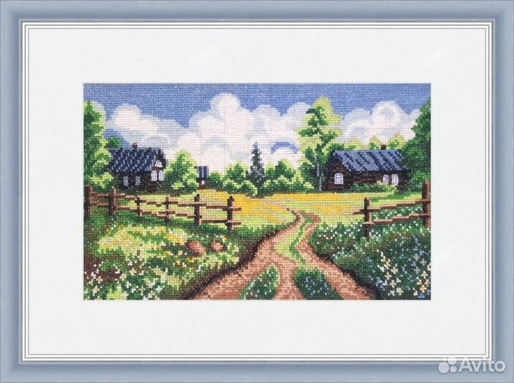 Вышитая картина Родная деревня