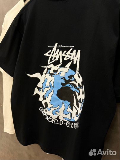 Футболка Stussy оверсайз (белая и черная)