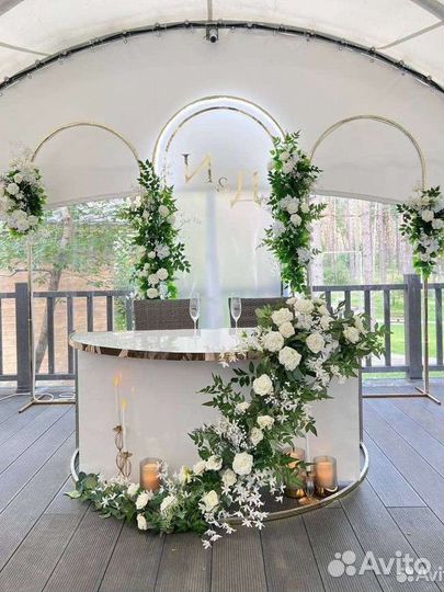 Оформление свадьбы, декор на свадьбу, президиум