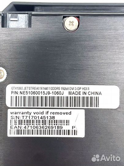 Видеокарта Palit GeForce GTX 1060 JetStream