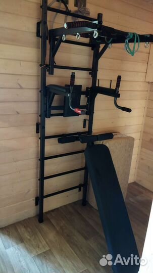 Шведская стенка с турником и брусьями