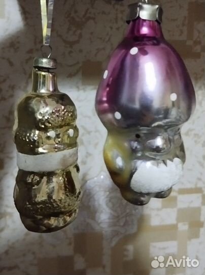 Елочные игрушки СССР стеклянные