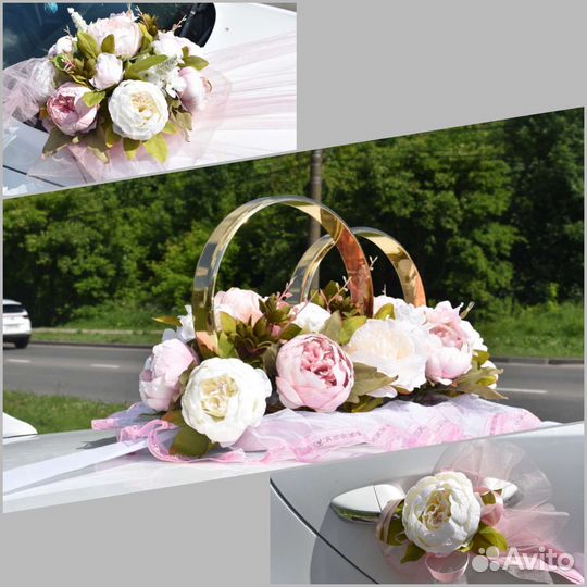 Свадебные украшения на машину