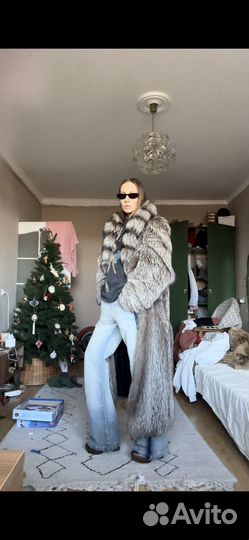 Щуба длинная песец винтаж