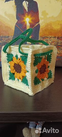 Вязаная крючком сумка, органайзер, косметичка