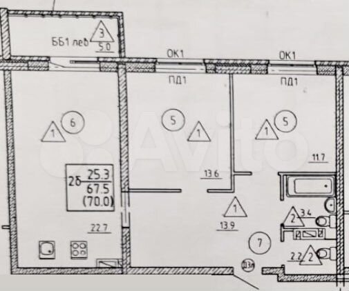 2-к. квартира, 70 м², 2/9 эт.