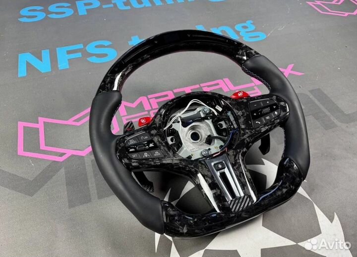 Руль кованый карбон BMW G серия кожа Монитор