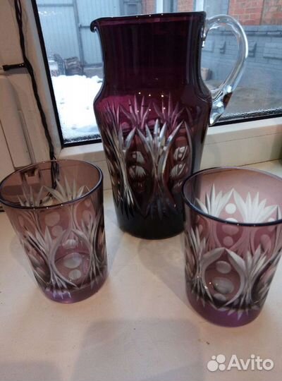 Ваза рубиновое двухслойное стекло