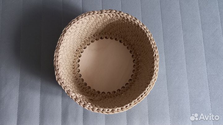 Корзина вязаная интерьерная. Ручная работа