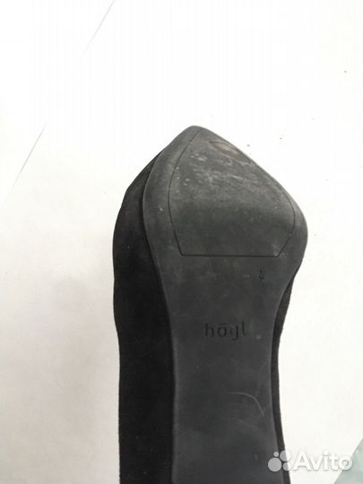 Туфли Hogl лодочки замшевые чёрные 38 размер