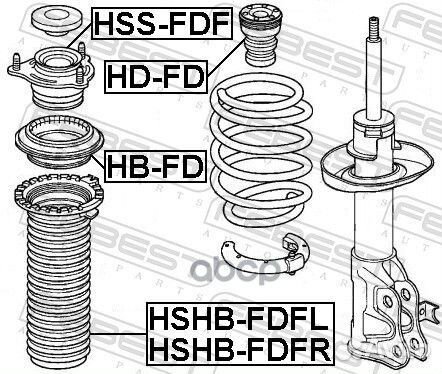 Пыльник переднего амортизатора hshbfdfl Febest