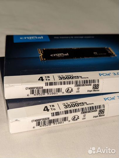 SSD Crucial P3 4tb (новый)