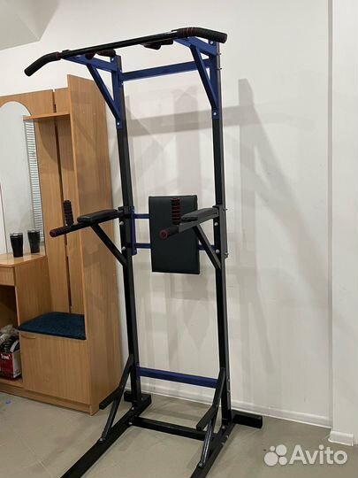 Напольный турник пресс брусья 230 Черный с синим