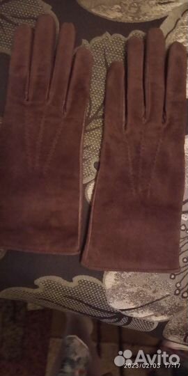 Перчатки женские кожаные новые