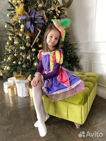 Костюм Коломбины принцессы цирка для девочки