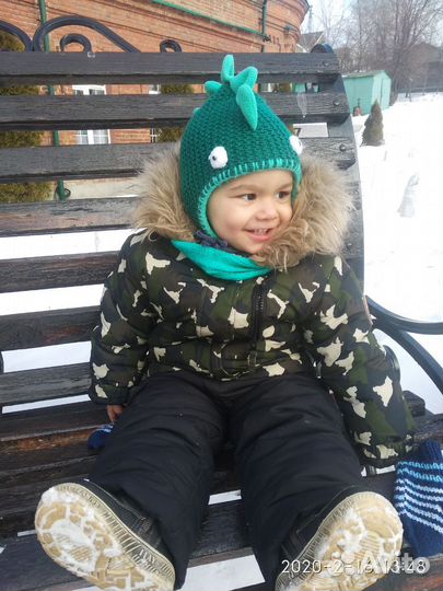 Шапка детская демисезонная на флисе 1-4 года