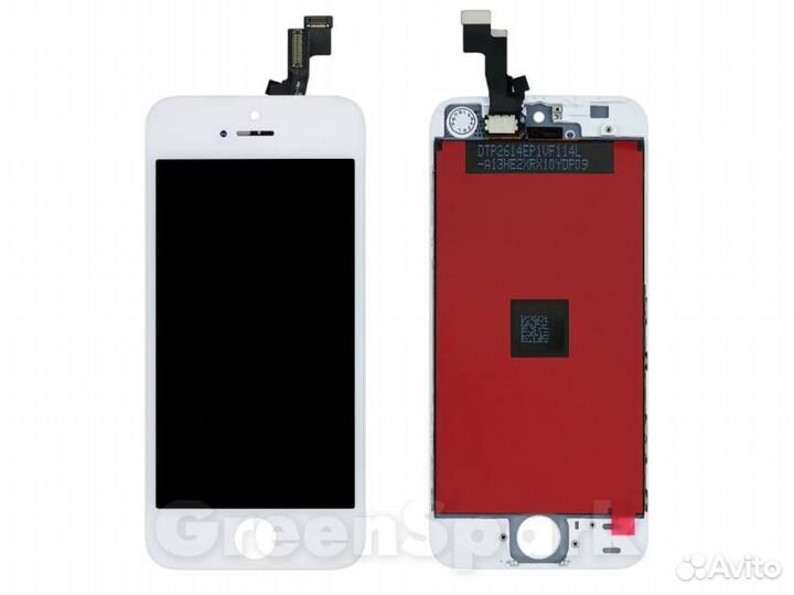 Дисплей для iPhone 5S/SE +тач белый с рамкой 100