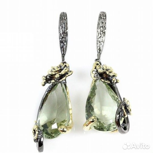 Зеленый аметист в украшении из Таиланда