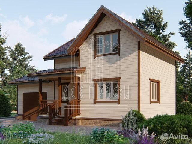 Каркасный дом под ключ 103м2 с гаражом