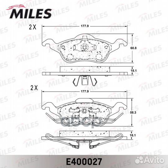 Колодки тормозные ford focus 9805 передние e40