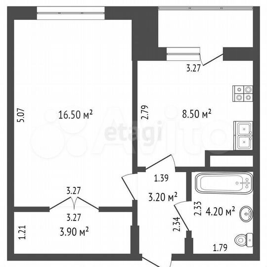 1-к. квартира, 36,4 м², 3/17 эт.