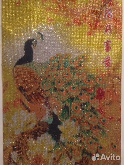 Картина. Алмазная вышивка. Павлины