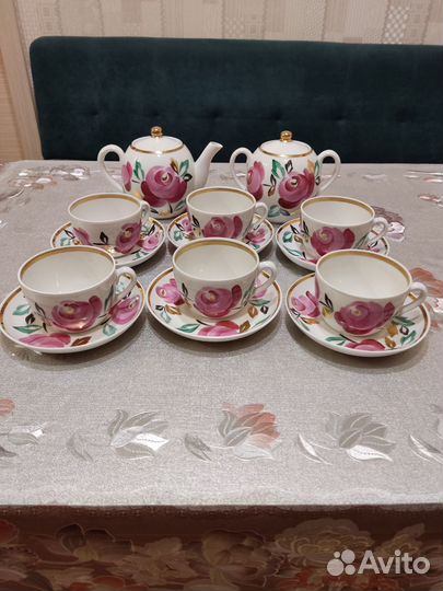 Чайный фарфоровый сервиз Песочное СССР