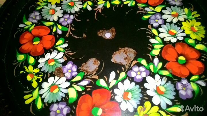 Жостовский расписной поднос, винтаж, СССР