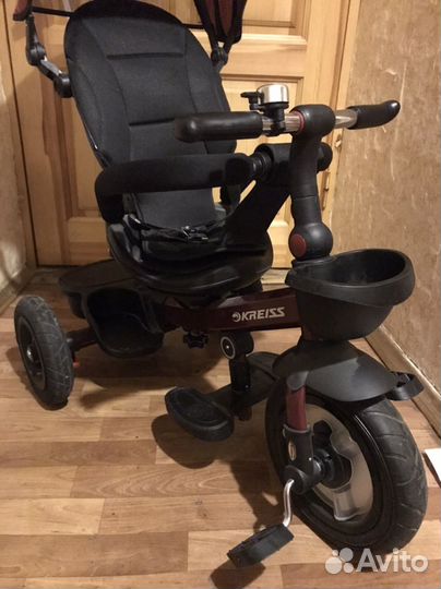 Велосипед трехколесный Kreiss с тентом и ручкой