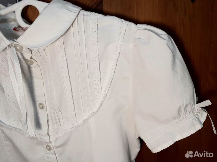 Блузка школьная белая для девочки новая Pelican146