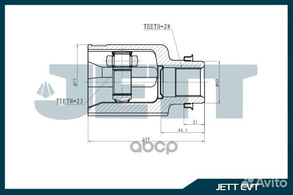 ШРУС внутренний jett V40-4099 GG0922520C,GG252