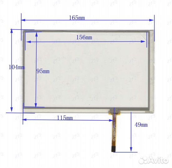 7-дюймовый 4-проводной резистивный сенсорный экран