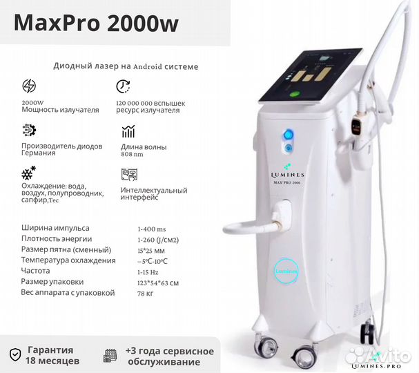Аппарат для эпиляции Люминес’ Max Pro 2000вт
